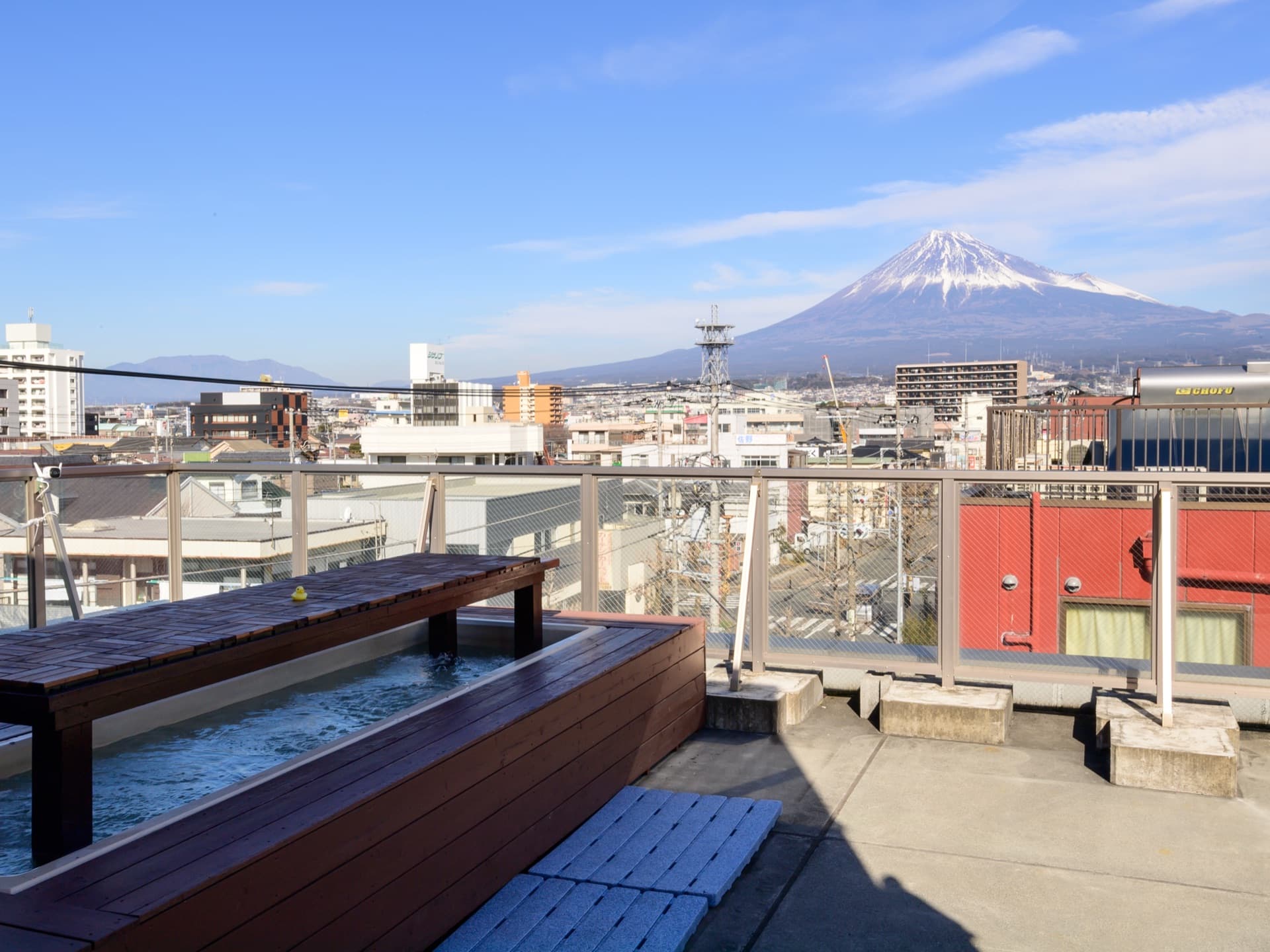 富士山と足湯